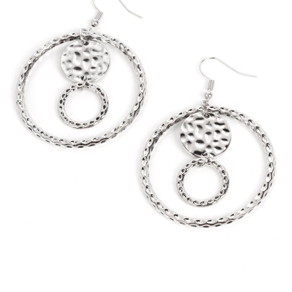Elegant Silver Hoop Earrings Mojave Metal Art Unique Fashion Jewelry